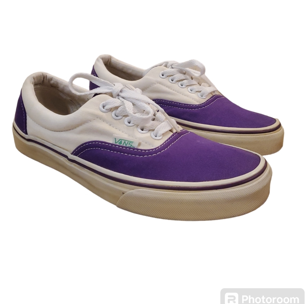 Vans Women's Purple White Old Skool Era Lace Up‎ Skate Sneakers Size 8